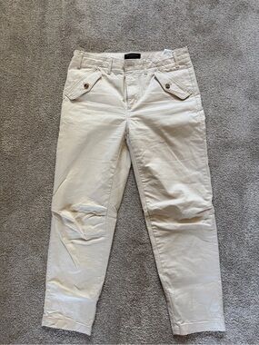 Banana Republic Cream Chino Pants with Button Detail